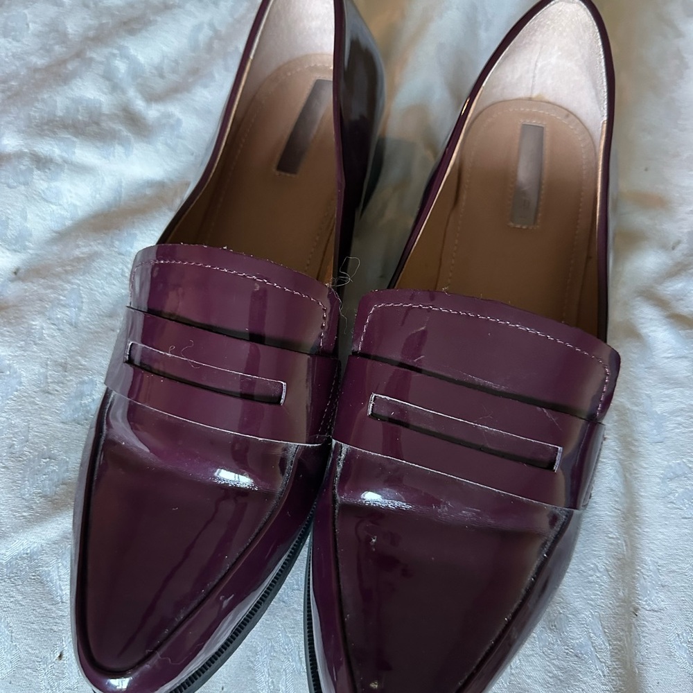 Tahari Plum Patton, leather loafer